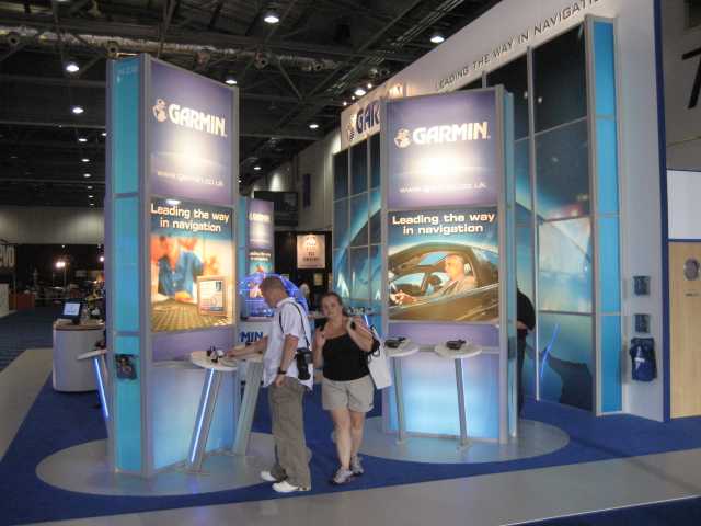 The Garmin stand at the British Motor Show