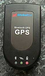 The GlobalSat Bluetooth GPS receiver antenna