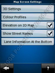 Map Screen Settings