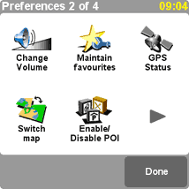 TomTom navigator preferences