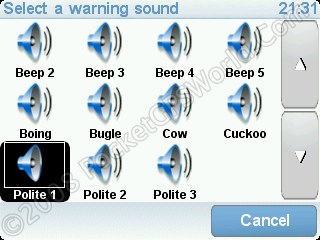 Warning Sound Selection