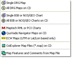 OziExplorer import menu